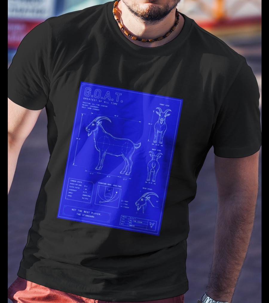G.O.A.T. Greatest Of All Time Basketball Fall Blueprint Meme T-Shirt