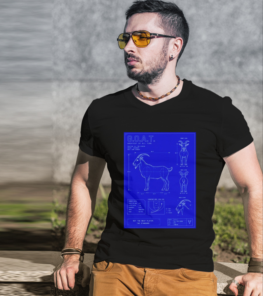 G.O.A.T. Greatest Of All Time Basketball Fall Blueprint Meme T-Shirt
