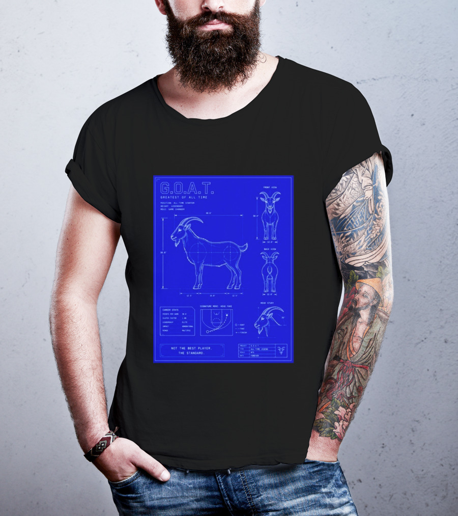 G.O.A.T. Greatest Of All Time Basketball Fall Blueprint Meme T-Shirt