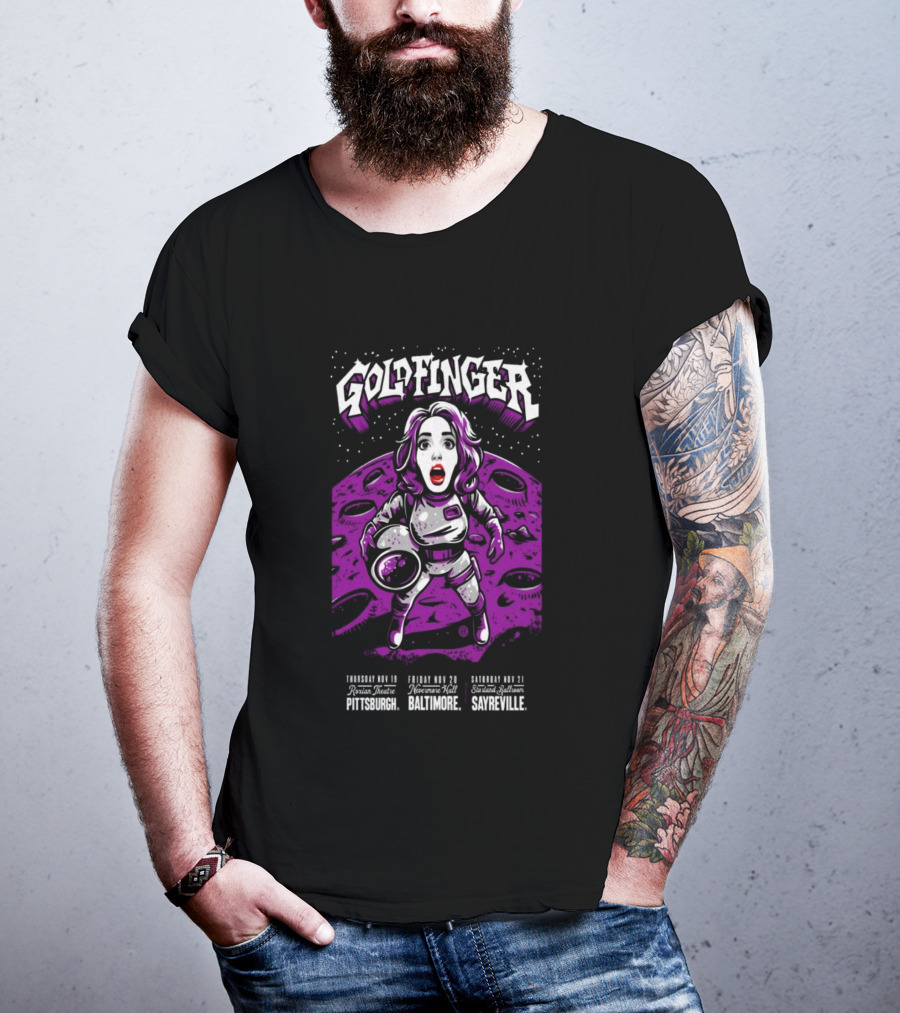 GOLDFINGER Tour 2026 Nov 19 21 Astronaut Theme McKees Rocks Baltimore Sayreville T-Shirt