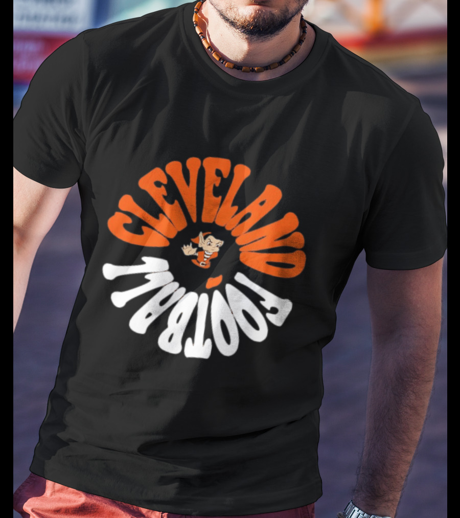 Cleveland Football Brownie The Elf Retro Orange White T-Shirt