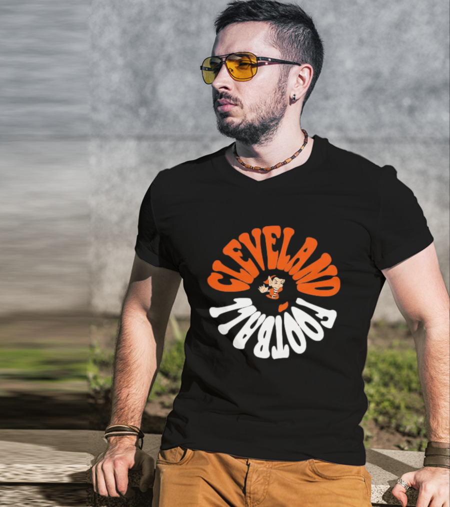 Cleveland Football Brownie The Elf Retro Orange White T-Shirt