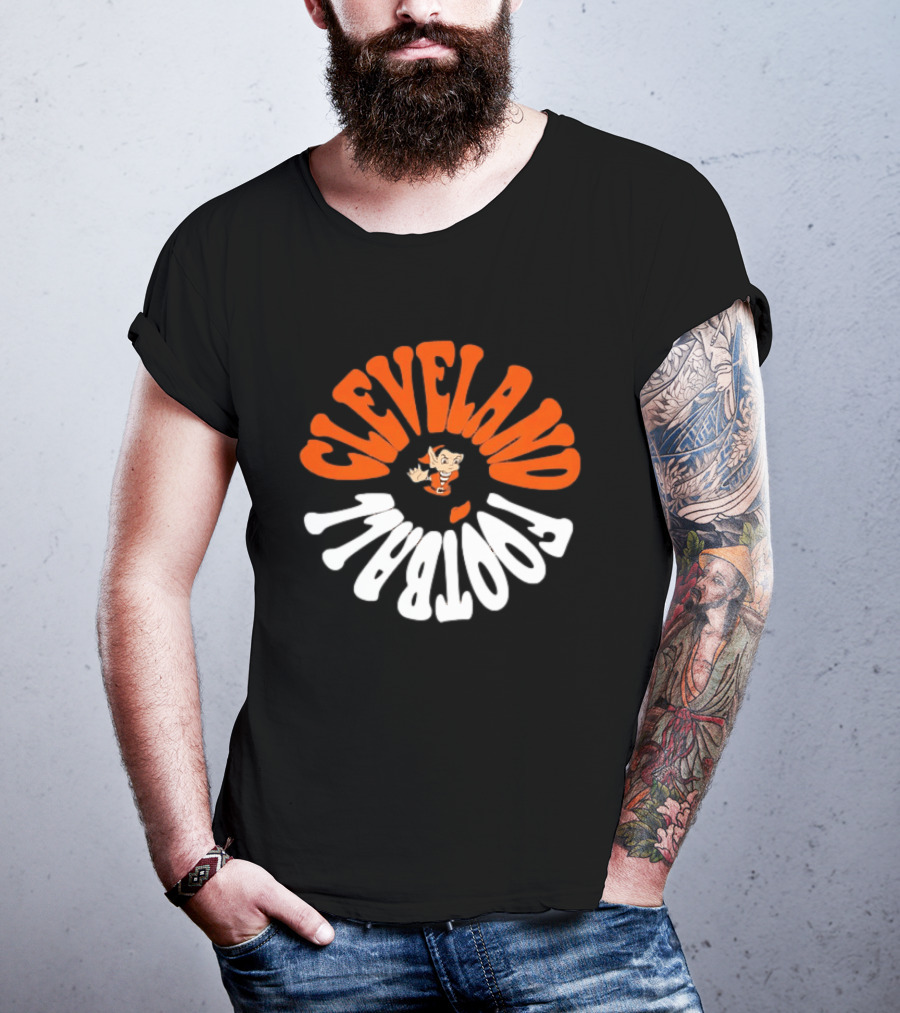 Cleveland Football Brownie The Elf Retro Orange White T-Shirt