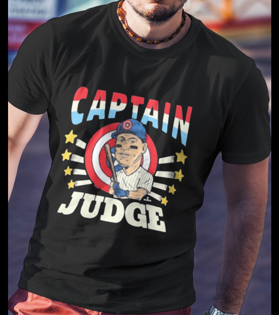 Captain America Judge Baseball Caricature Stars T-Shirt