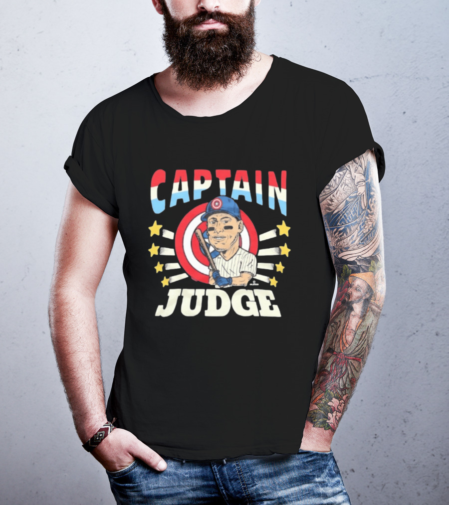Captain America Judge Baseball Caricature Stars T-Shirt