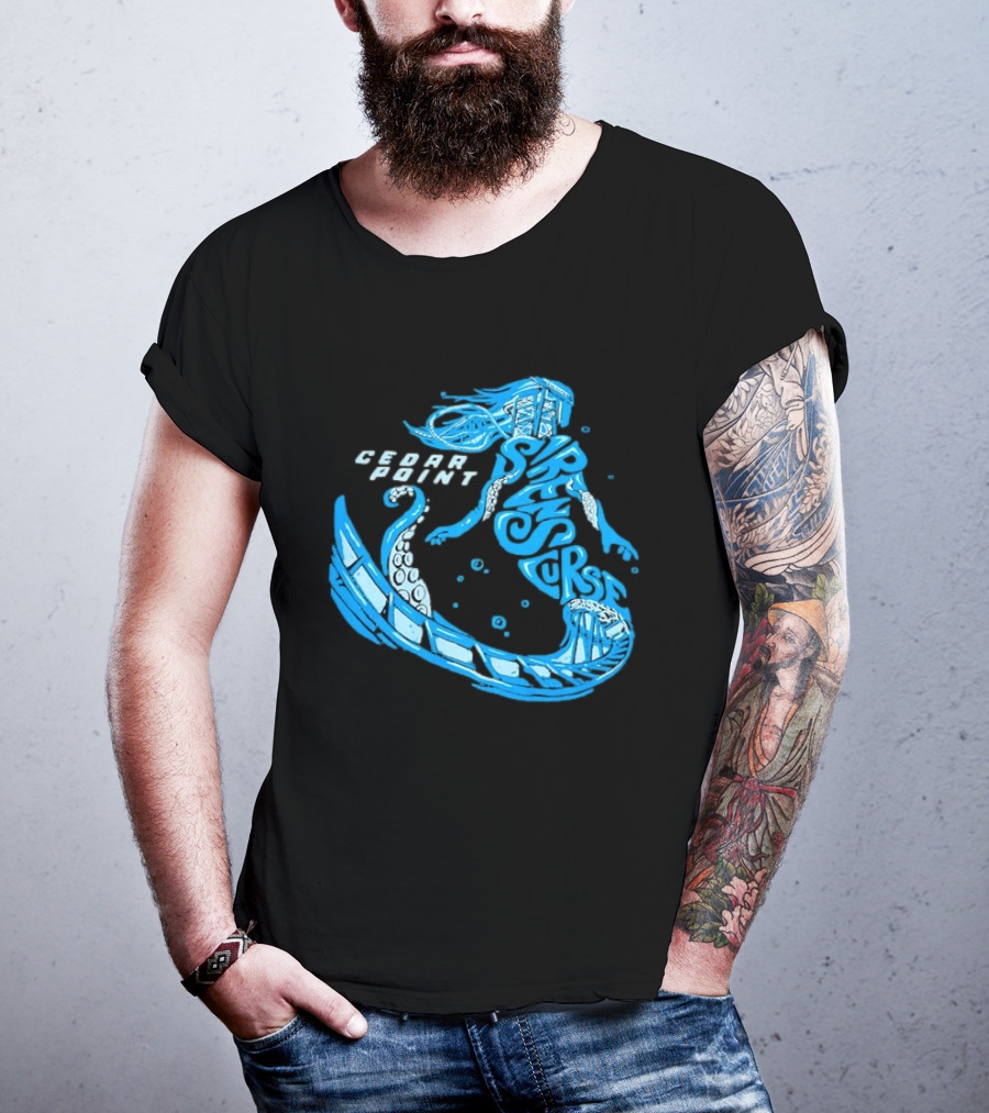 Cedar Point Sirens Curse Roller Blue Mermaid T-Shirt