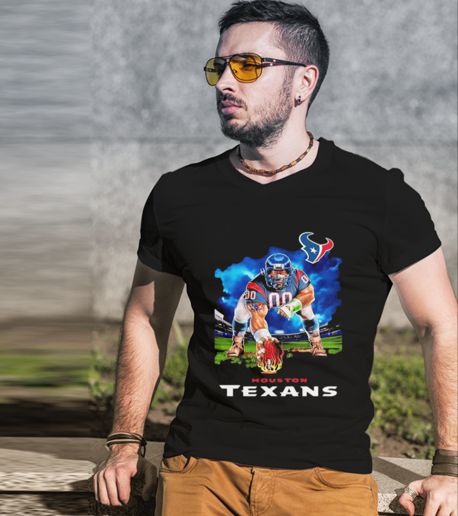 Houston Texans Ferocious Football Player NFL Team Spirit Challenge T-Shirt