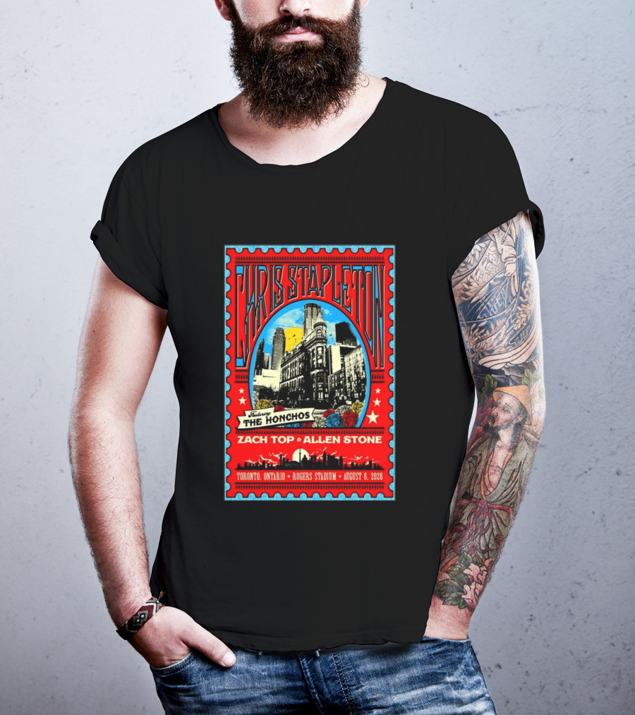 Chris Stapleton Featuring The Honchos Zach Top Allen Stone Rogers Stadium Toronto August 6 2026 T-Shirt