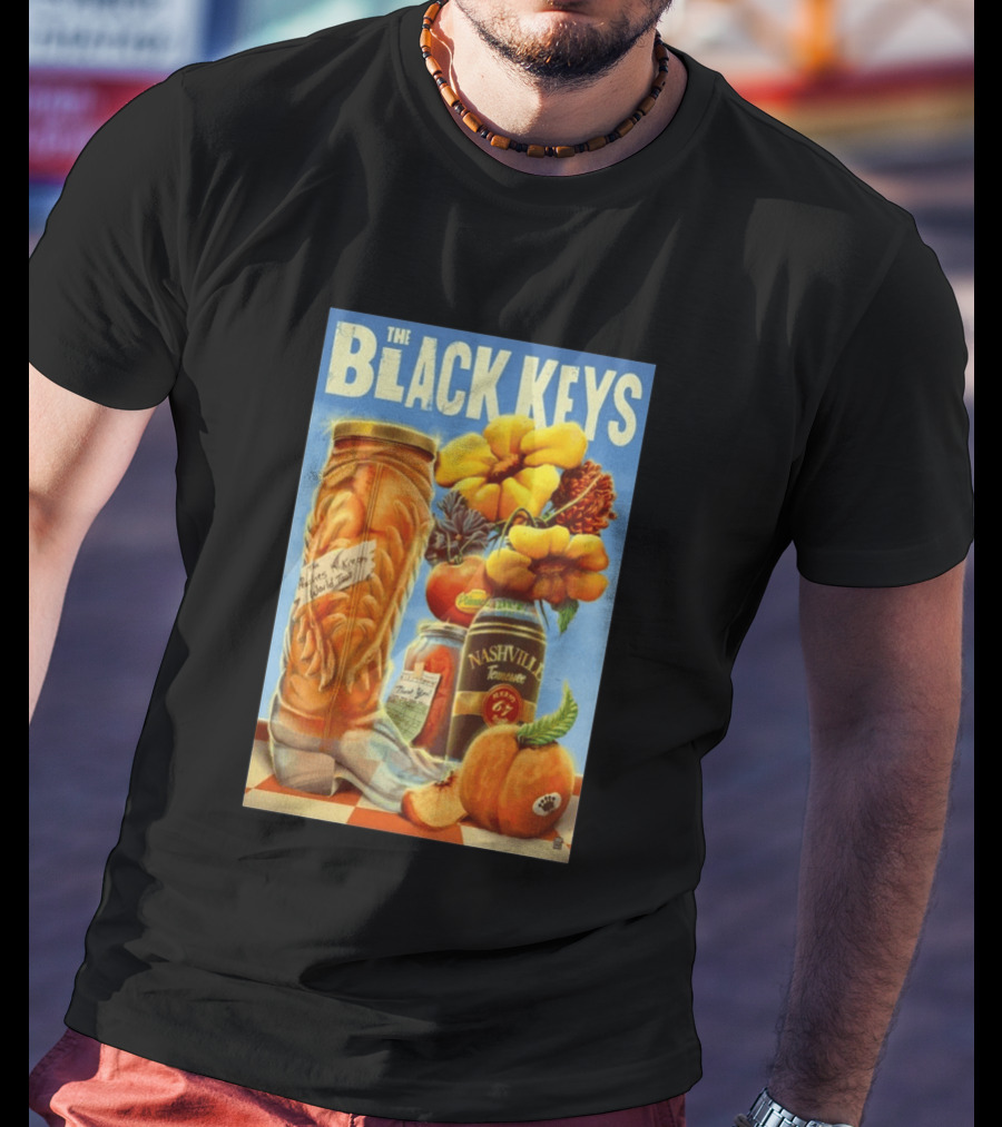 The Black Keys Nashville 2026 Boots Jars Pumpkins Flowers T-Shirt