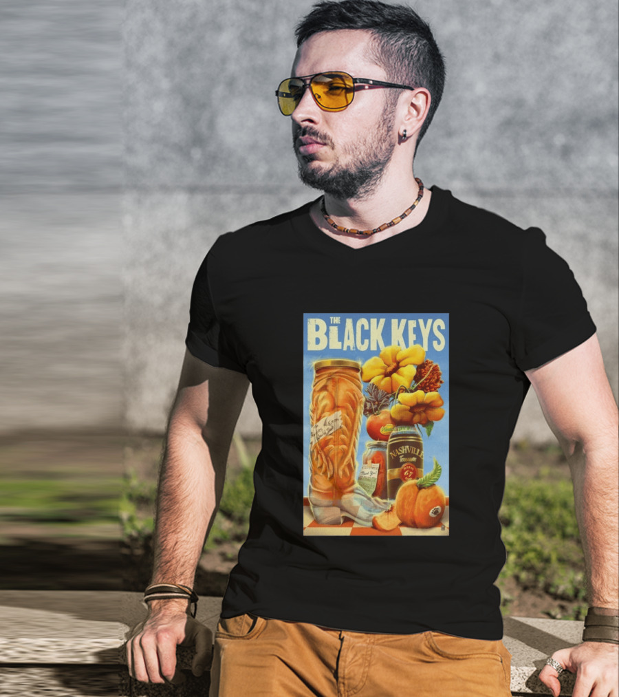 The Black Keys Nashville 2026 Boots Jars Pumpkins Flowers T-Shirt