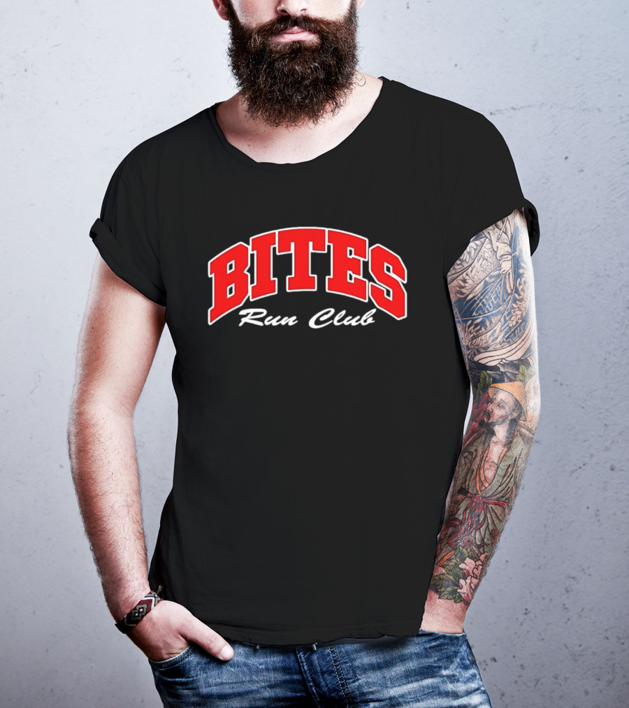Bites Run Club Classic Style Sports Lettering T-Shirt