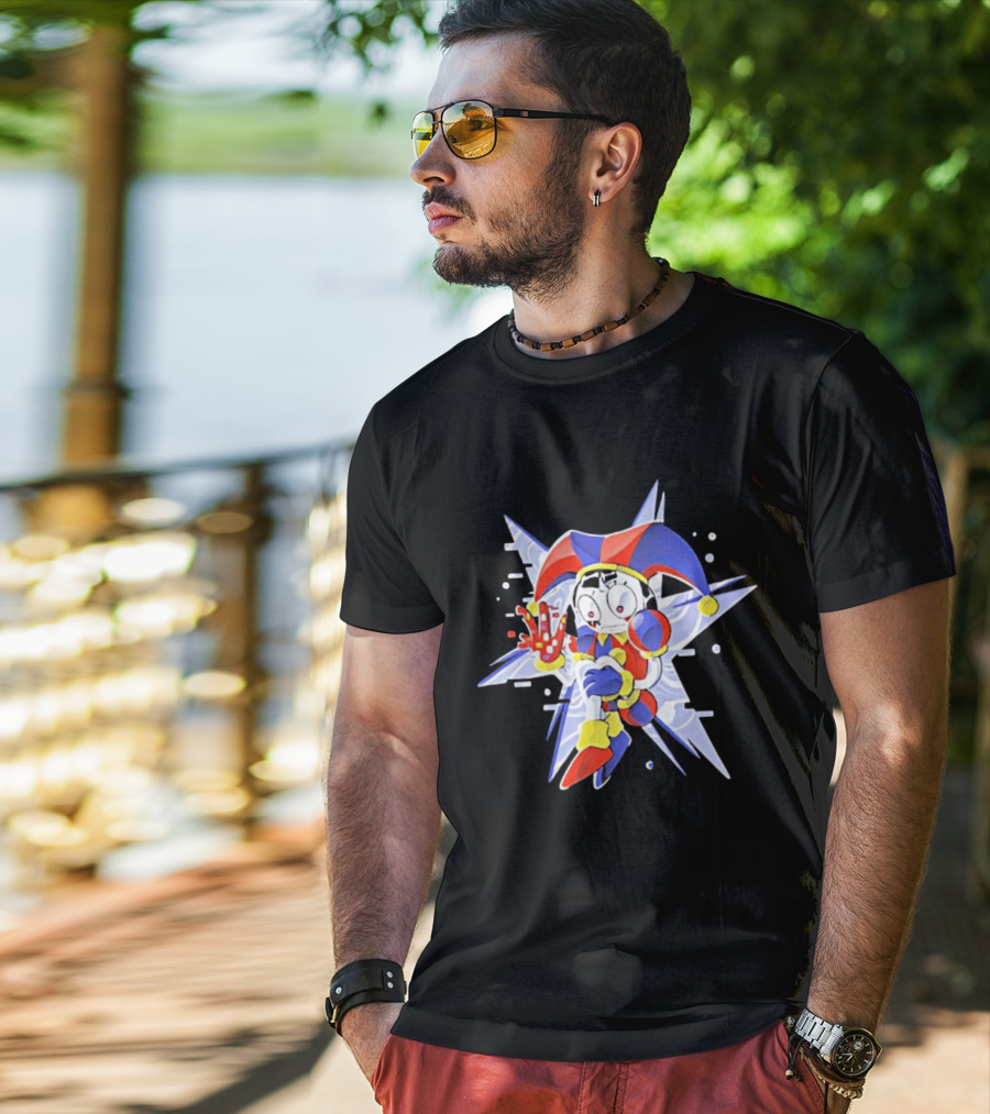 Classic Pixel Jester Glitch Retro Arcade T-Shirt