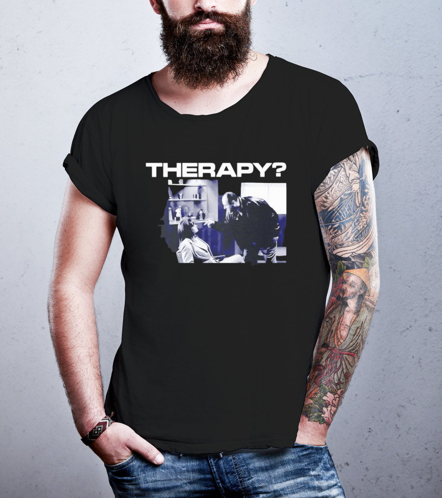 Tony Soprano Theraphy Pointing At Dr Melfi Black White Session T-Shirt