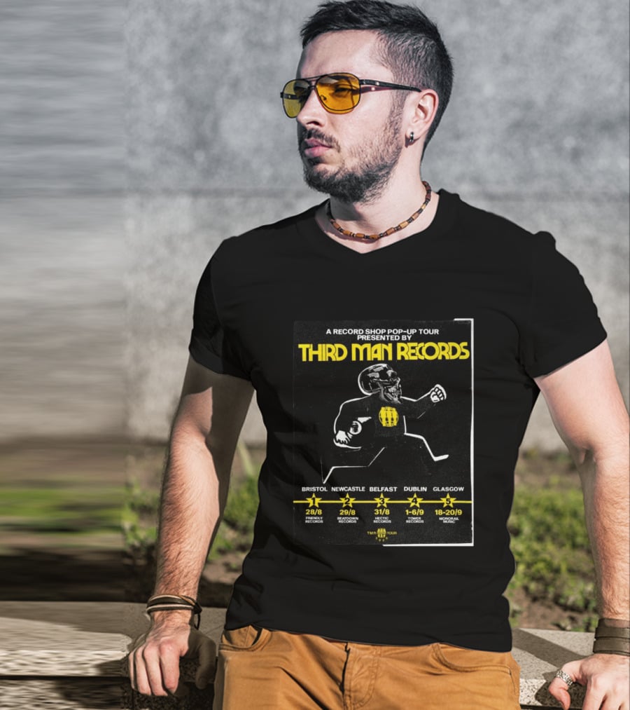 Third Man Records A Record Shop Pop Up Tour Bristol Newcastle Belfast Dublin Glasgow 2023 T-Shirt