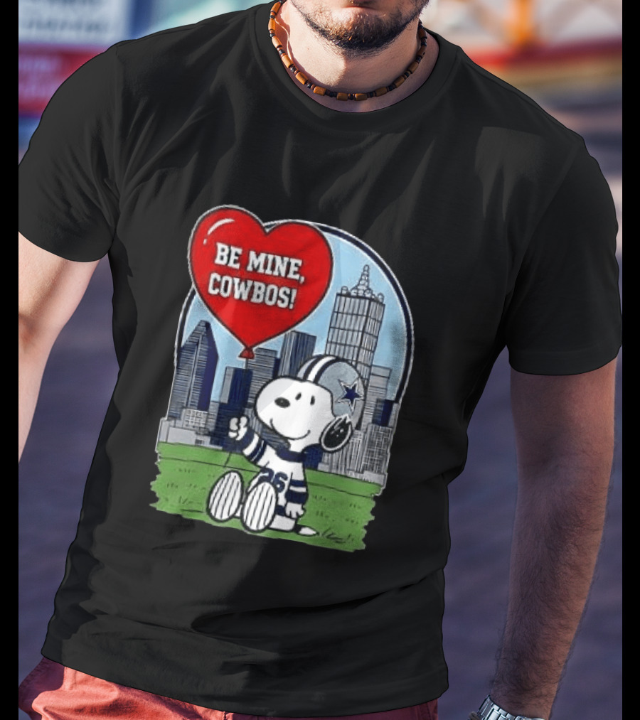 Dallas Cowboys Snoopy Be Mine Valentine 2026 Skyline T-Shirt