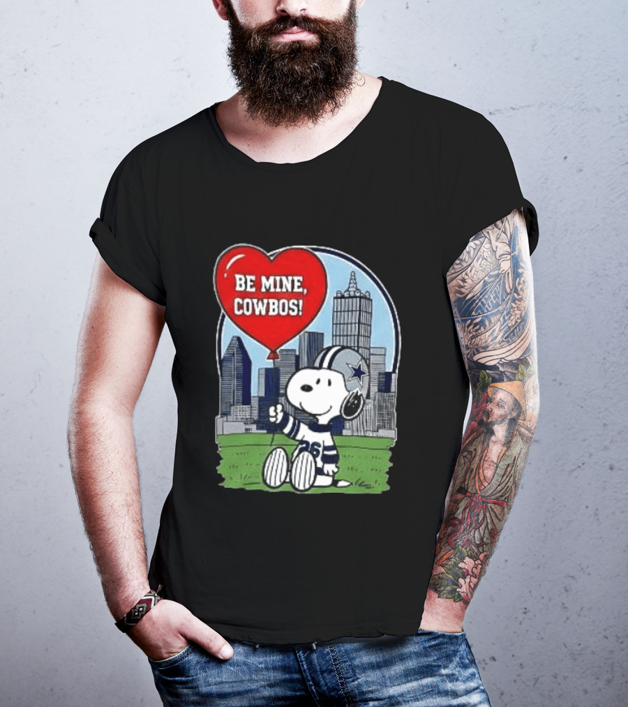 Dallas Cowboys Snoopy Be Mine Valentine 2026 Skyline T-Shirt