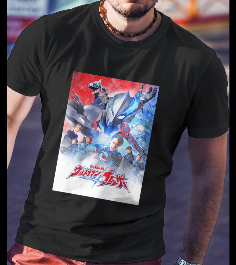 Ultraman Blazar Cast And Characters With Heroic Action Scene T-Shirt