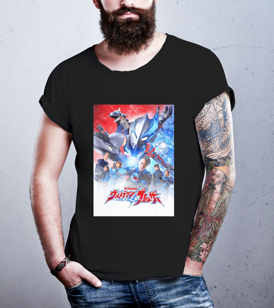 Ultraman Blazar Cast And Characters With Heroic Action Scene T-Shirt