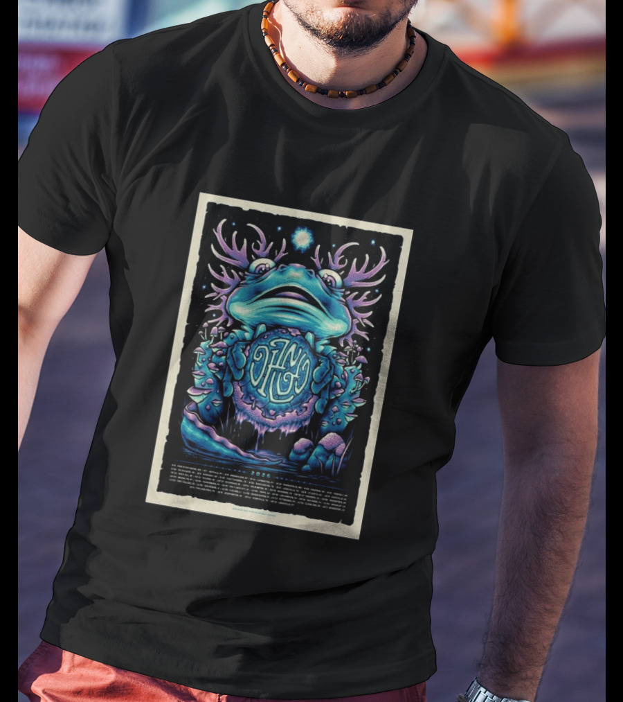 Dizgo 2026 Tour Frog And Mushrooms Psychedelic T-Shirt