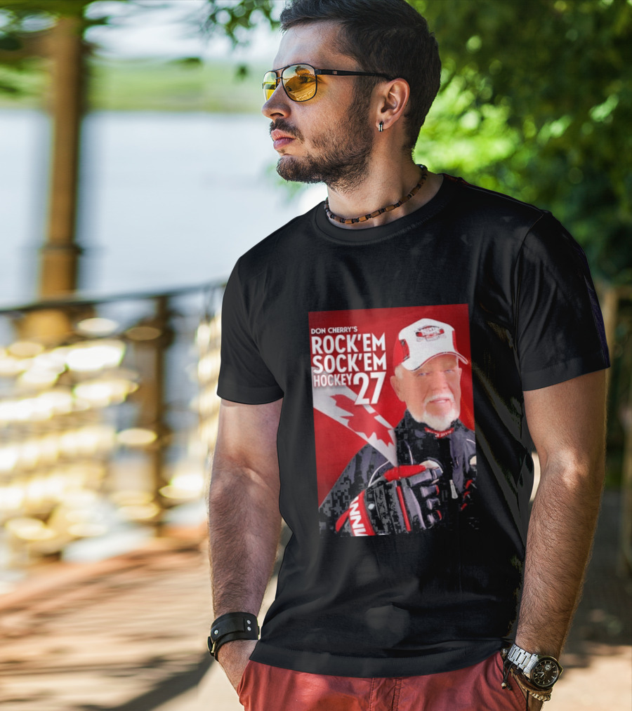 Don Cherry's Rock'em Sock'em Hockey 27 Maple Leaf Hat And Gloves Canada T-Shirt