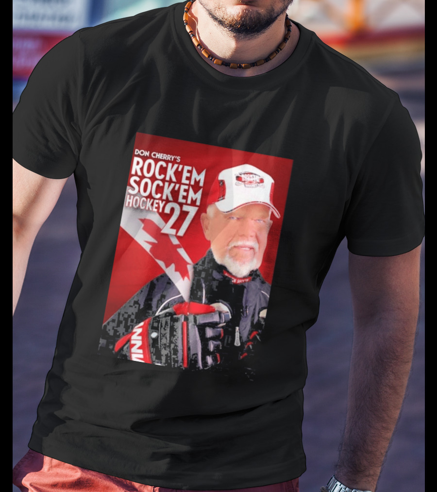 Don Cherry's Rock'em Sock'em Hockey 27 Maple Leaf Hat And Gloves Canada T-Shirt