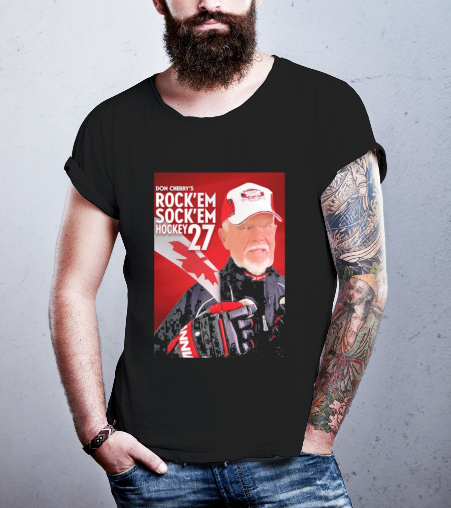 Don Cherry's Rock'em Sock'em Hockey 27 Maple Leaf Hat And Gloves Canada T-Shirt
