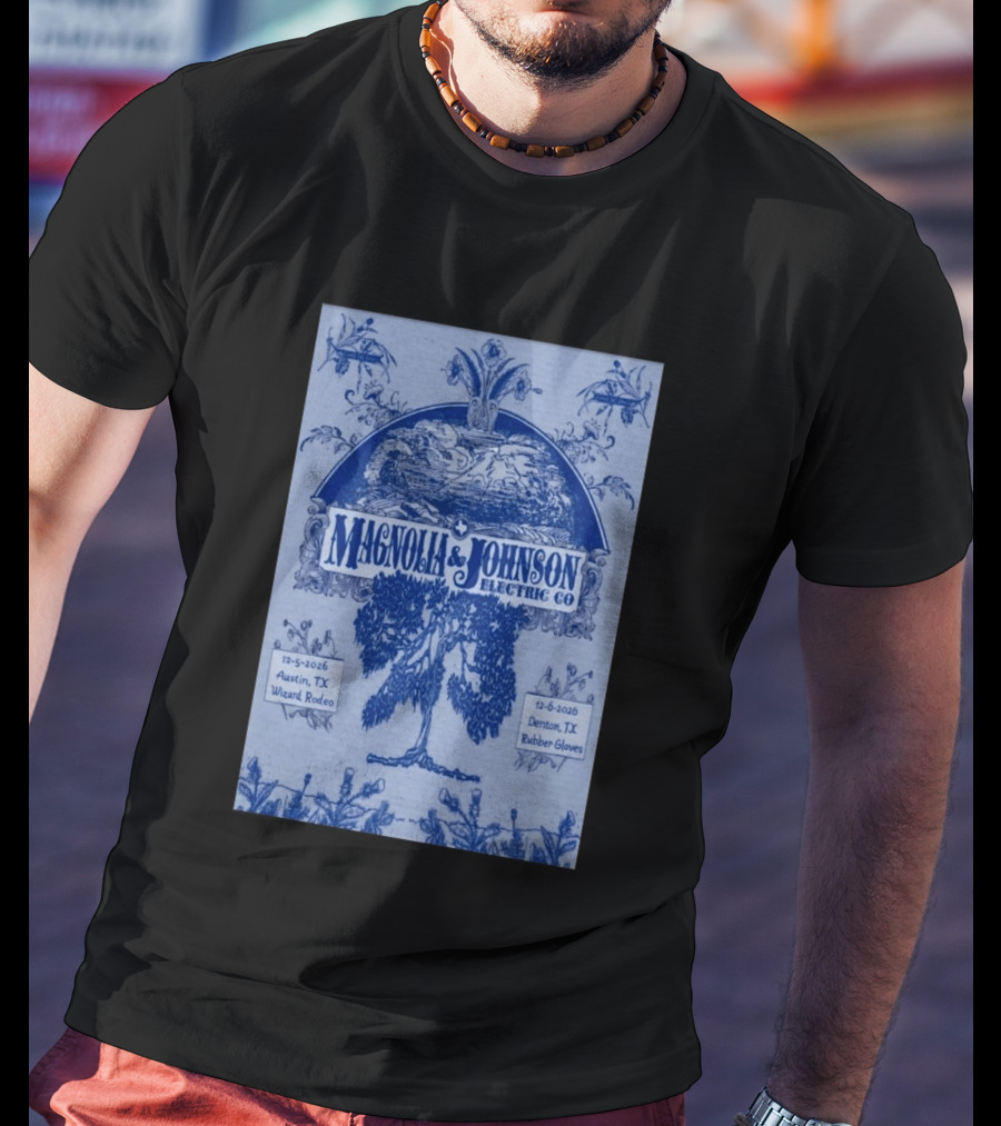 Magnolia And Johnson Electric Co Austin TX Wizard Rodeo Denton TX Rubber Gloves Dec 5 6 2026 T-Shirt