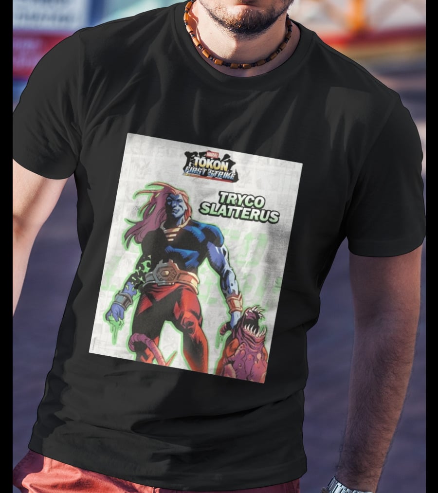 Marvel Tokon First Strike Tryco Slatterus Character With Creature T-Shirt