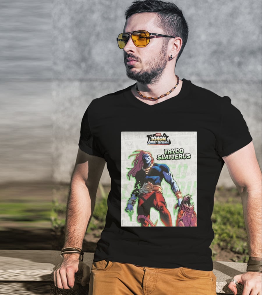 Marvel Tokon First Strike Tryco Slatterus Character With Creature T-Shirt
