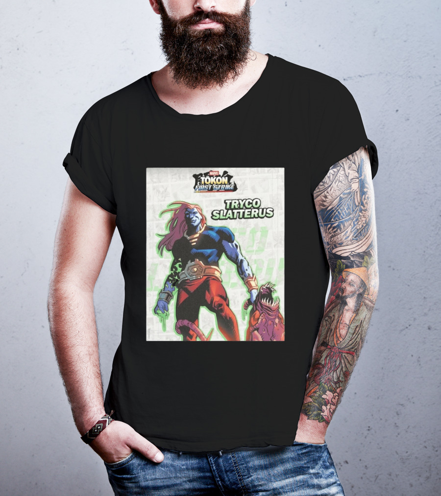 Marvel Tokon First Strike Tryco Slatterus Character With Creature T-Shirt