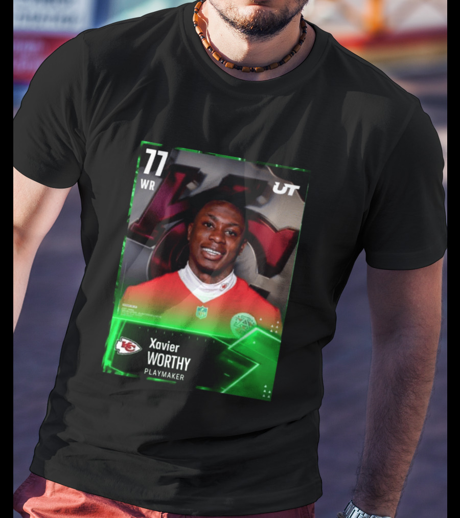 Xavier Worthy Kansas City Chiefs WR 77 Playmaker UT NFL T-Shirt