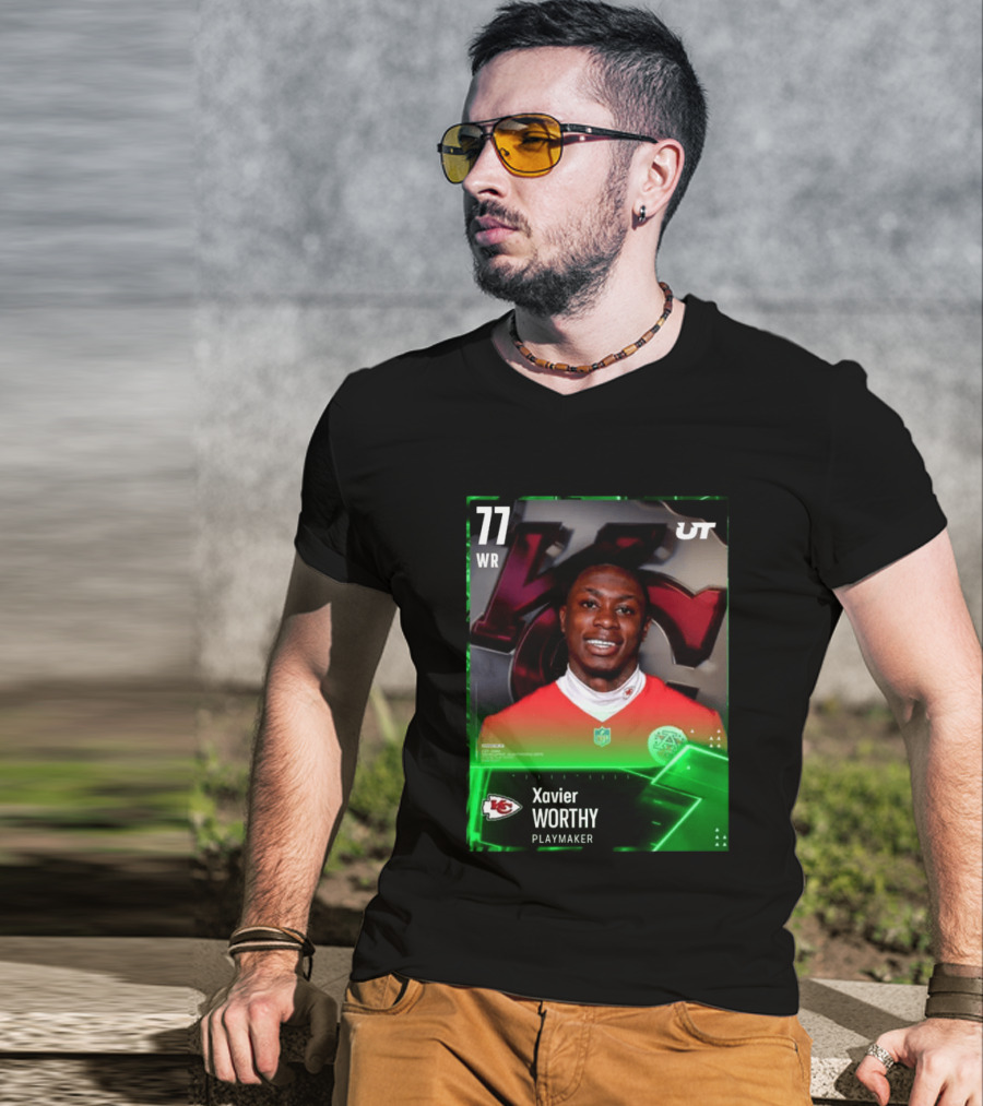 Xavier Worthy Kansas City Chiefs WR 77 Playmaker UT NFL T-Shirt