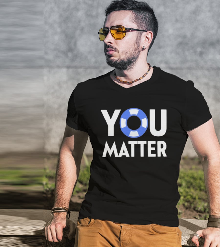 YOU Matter Lifebuoy Symbol Blue White T-Shirt