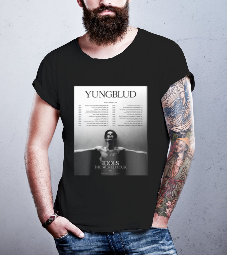 YUNGBLUD Idols The World Tour North America 2026 Schedule Dates Mockup Two Side T-Shirt
