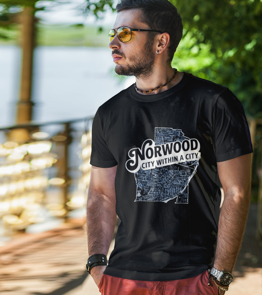 Norwood City Within A City Map T-Shirt