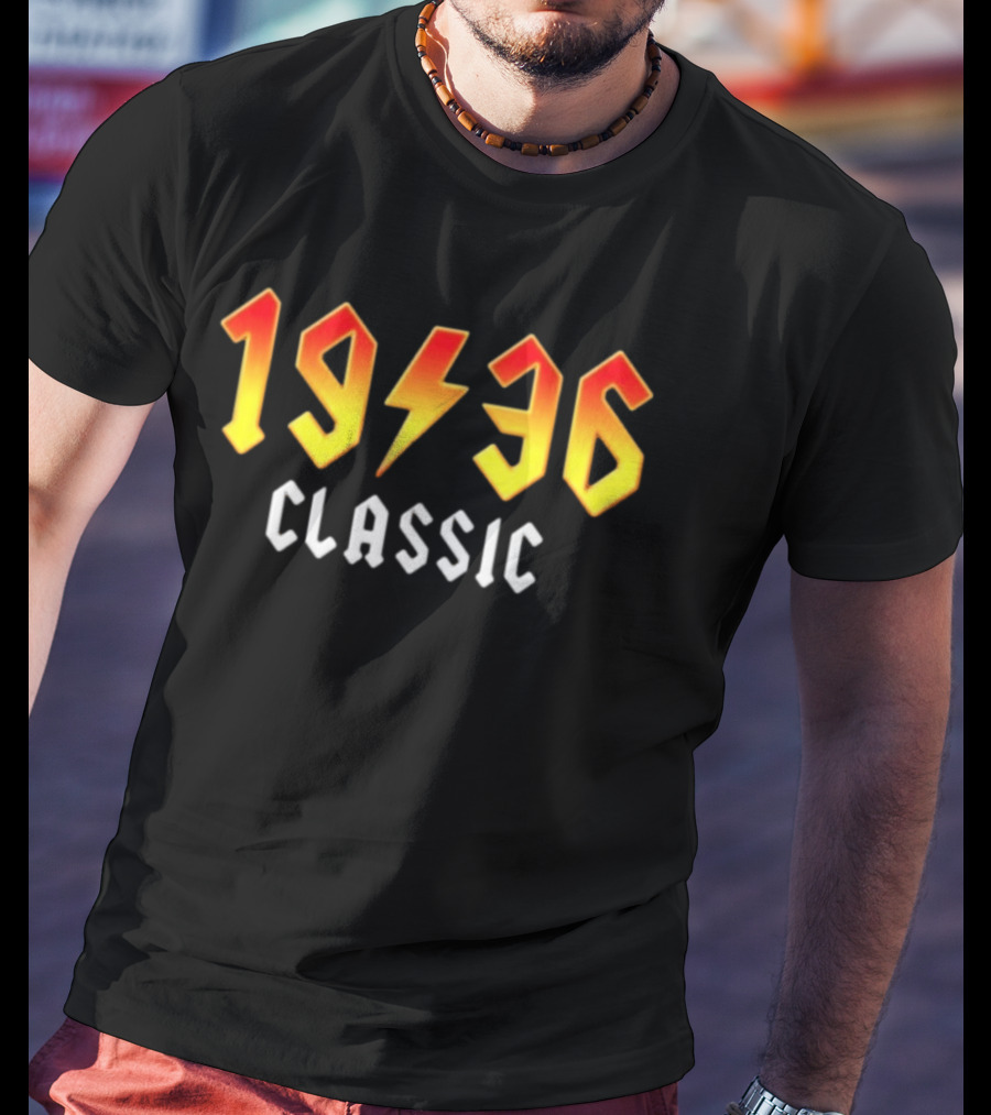 Original 90th Birthday Classic 1936 Rock Band Lightning Bolt T-Shirt
