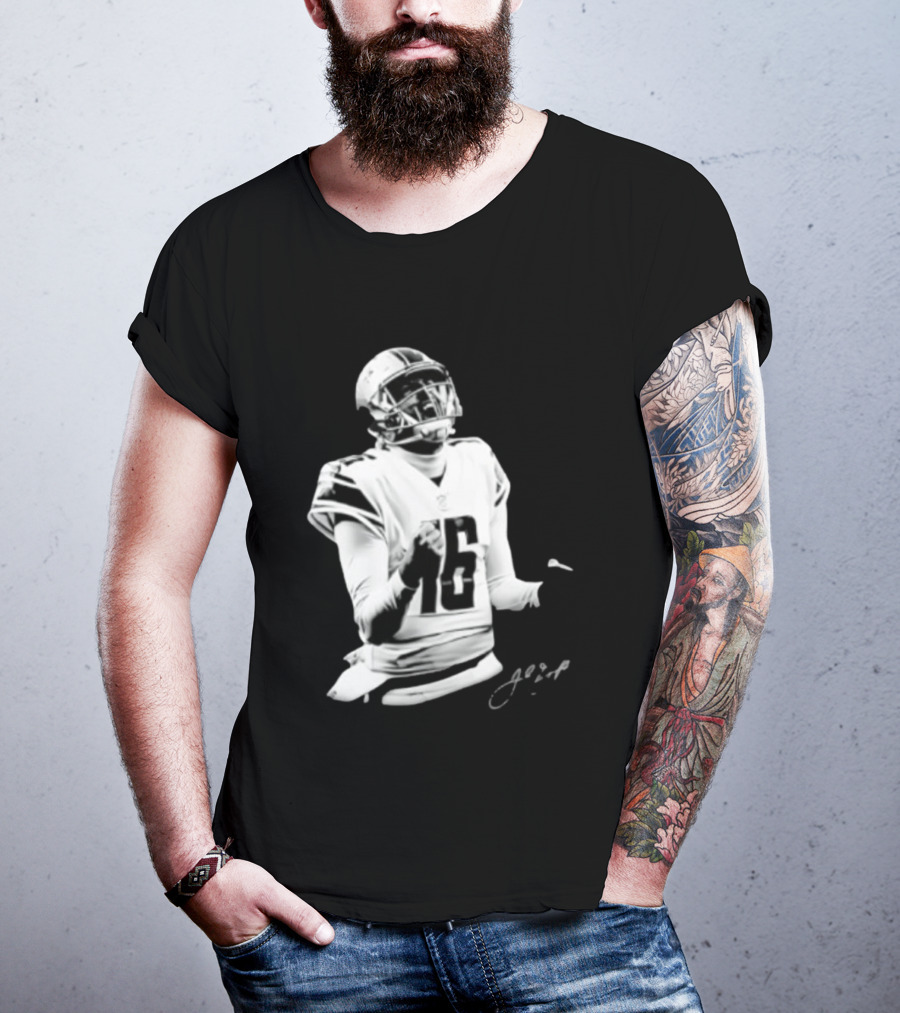Original Detroit Lions Jared Goff 16 Quarterback MVP Player Autograph T-Shirt