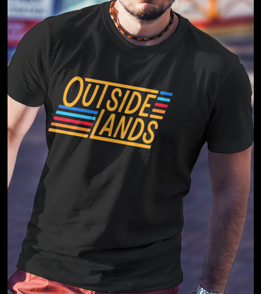 OUTSIDE LANDS Music And Arts Festival Stripes Retro Colorful T-Shirt