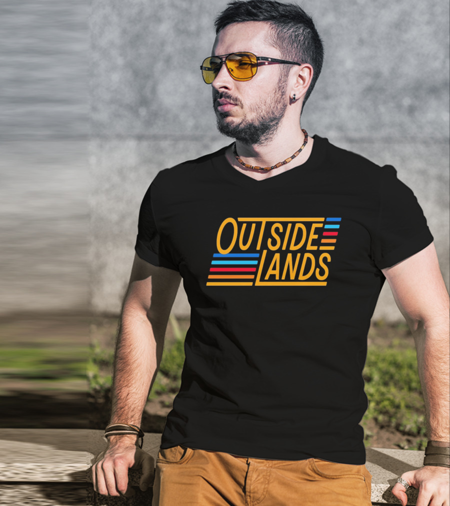 OUTSIDE LANDS Music And Arts Festival Stripes Retro Colorful T-Shirt