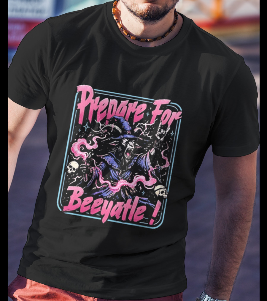 Prepare For Beeyatle Goat Wizard Metal Magic Skulls T-Shirt