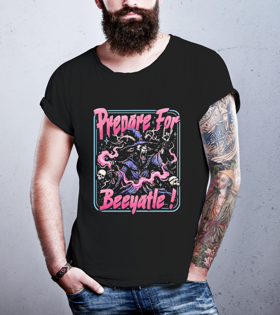 Prepare For Beeyatle Goat Wizard Metal Magic Skulls T-Shirt