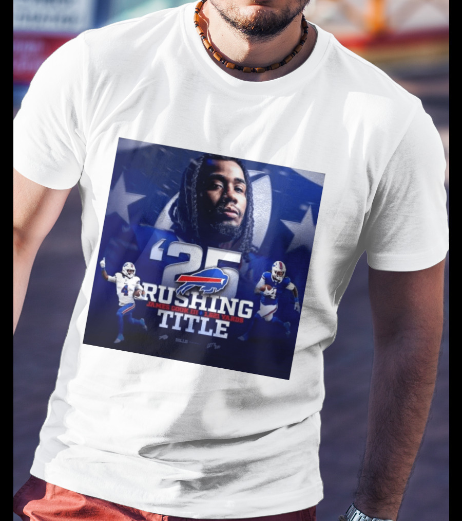 25 Rushing Buffalo Football James Cook III 1621 Yards Title T-Shirt