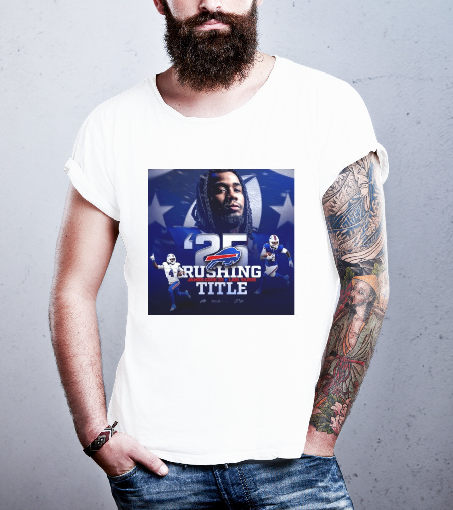 25 Rushing Buffalo Football James Cook III 1621 Yards Title T-Shirt