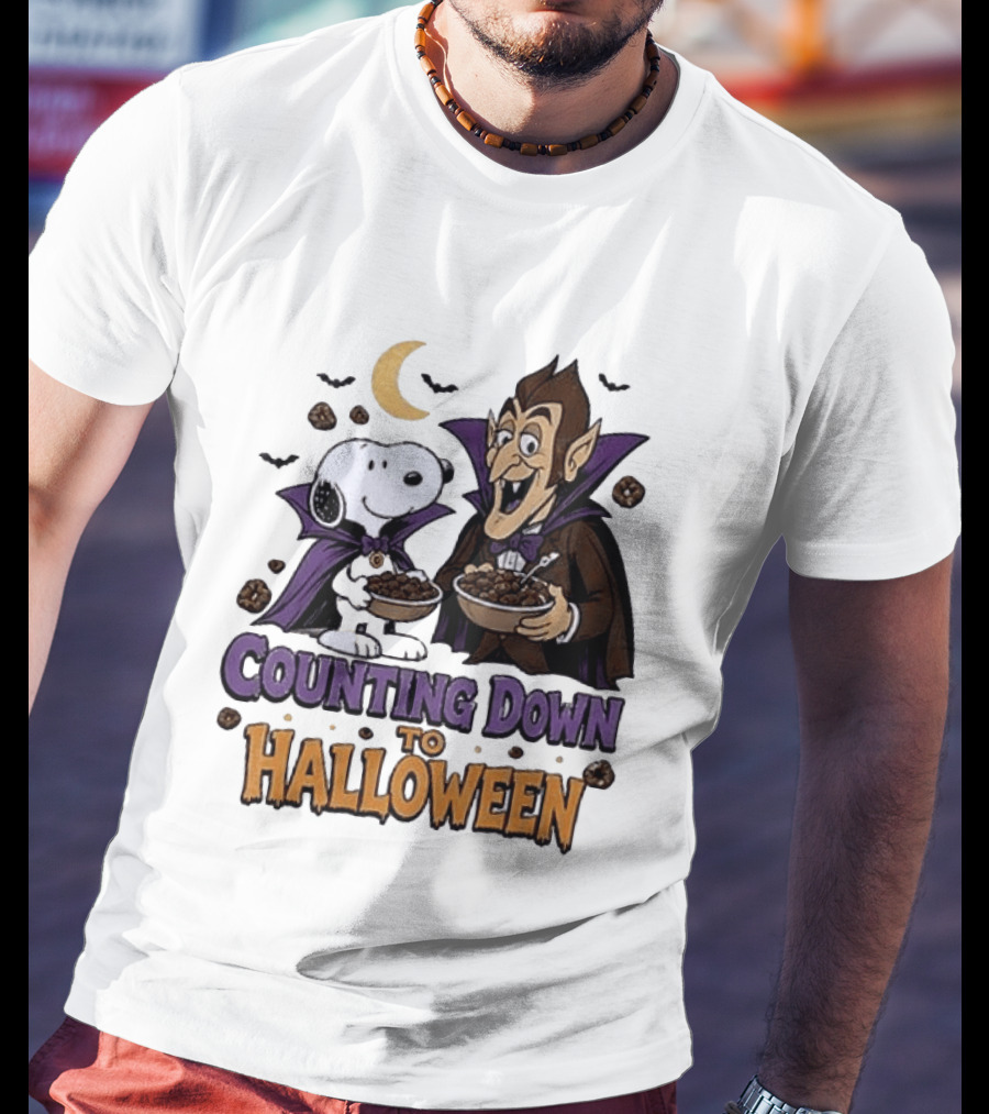 Peanuts Snoopy And Dracula Counting Down To Halloween T-Shirt