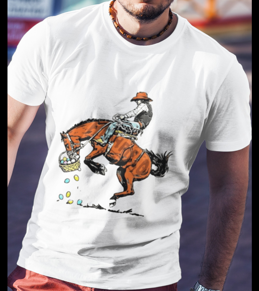 Cowboy Horse Easter Egg Basket Riding 2026 T-Shirt