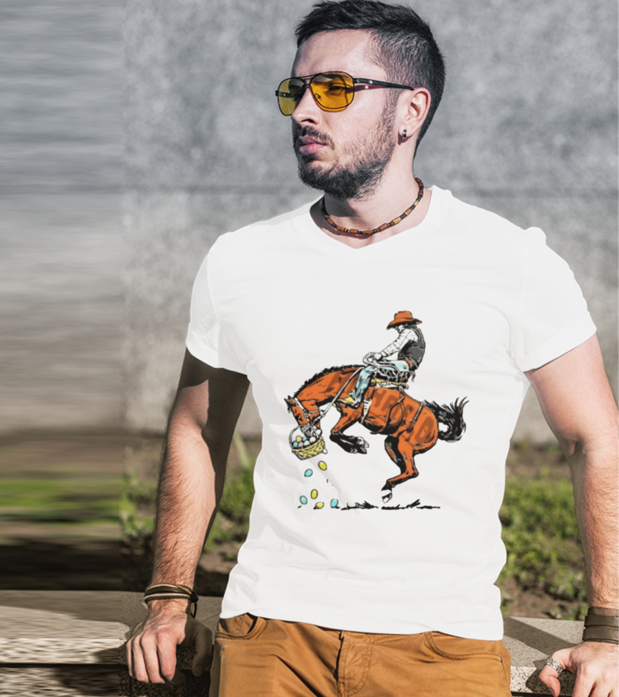 Cowboy Horse Easter Egg Basket Riding 2026 T-Shirt
