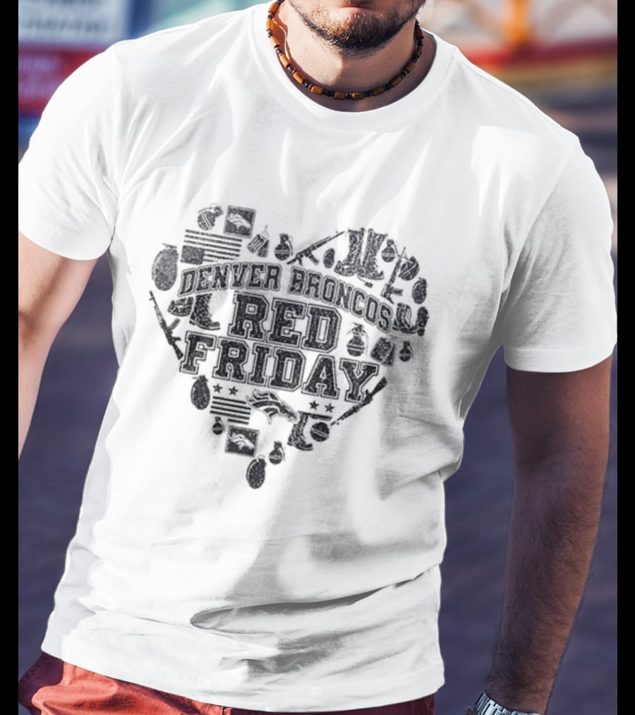 Denver Broncos Remember Everyone Deployed Heart Shape Red Friday T-Shirt