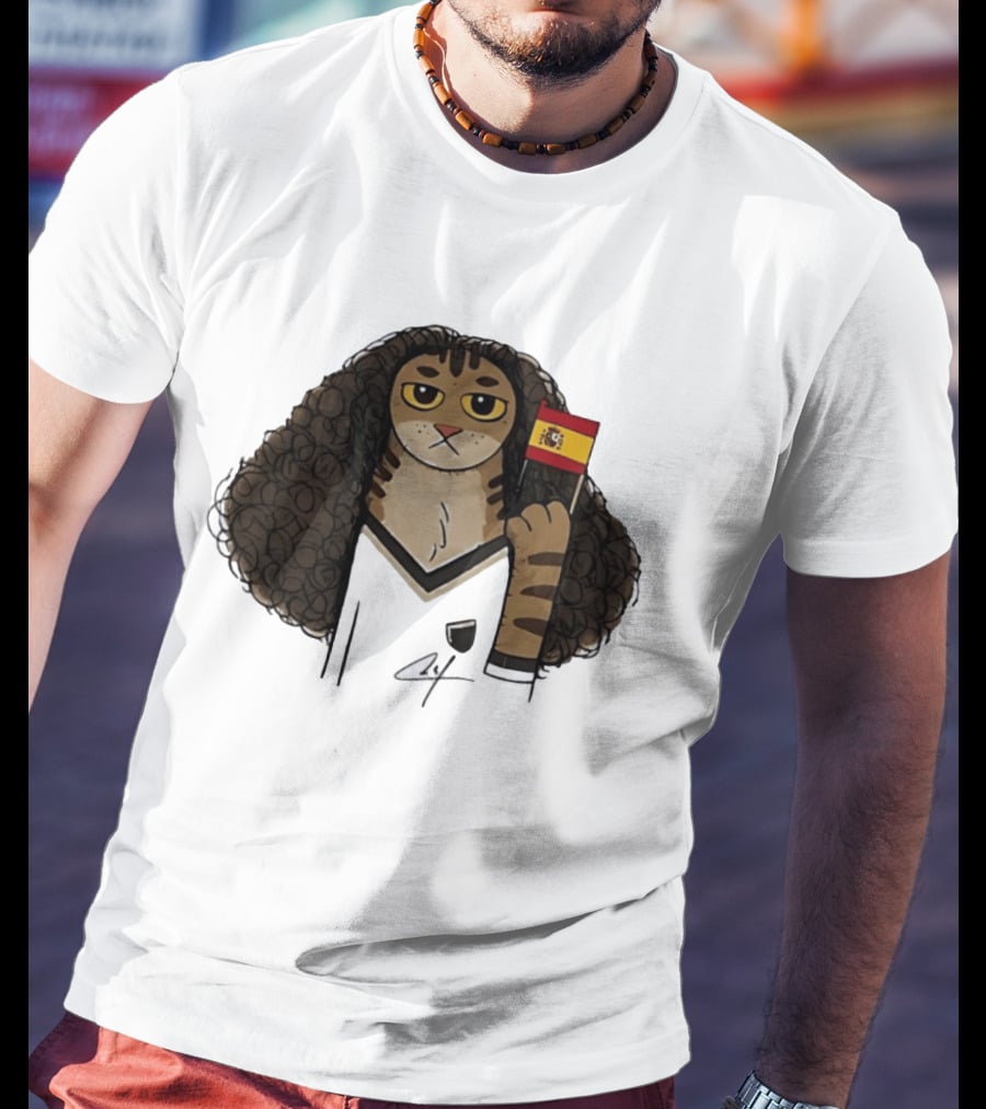 Marc Cucurella Cat Holding Spain Flag FC Barcelona T-Shirt