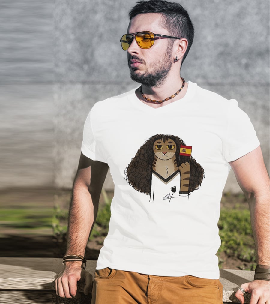 Marc Cucurella Cat Holding Spain Flag FC Barcelona T-Shirt