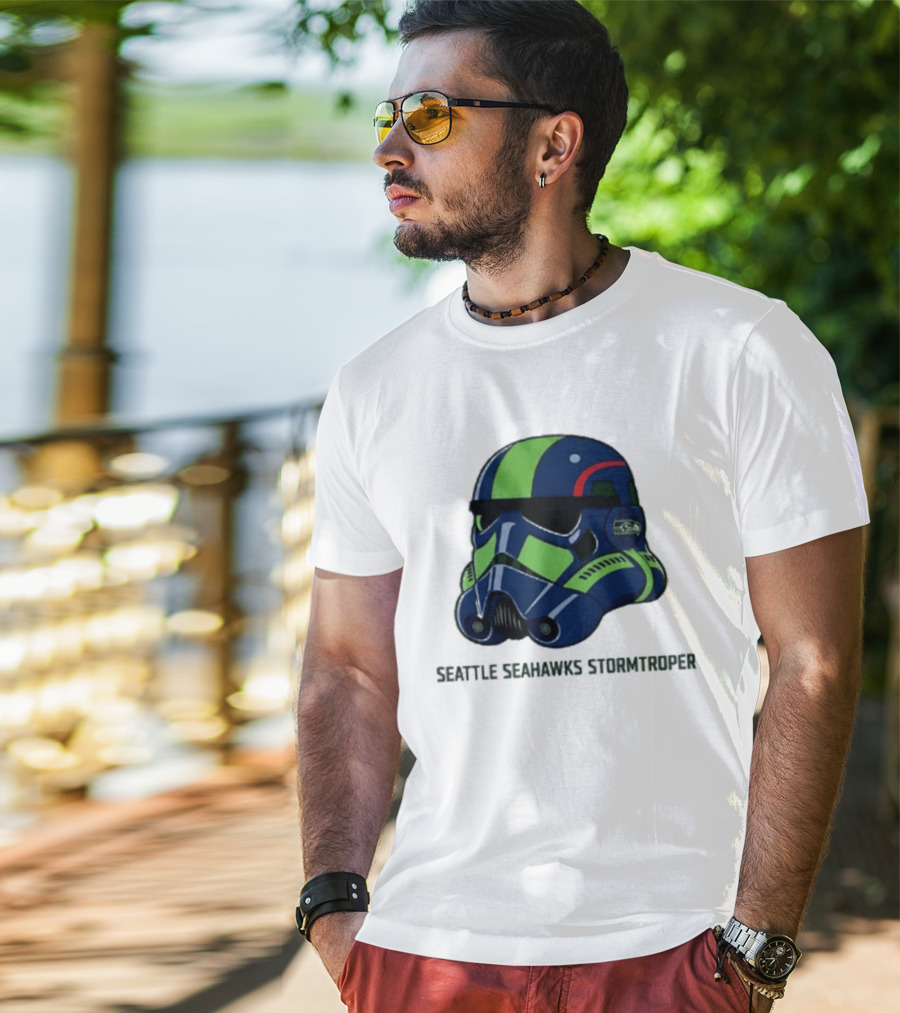 Seattle Seahawks Stormtrooper Game Day Galactic Helmet T-Shirt